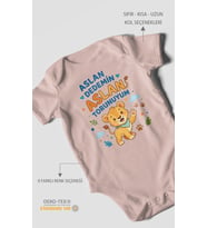 Aslan dedemin aslan torunuyum Kısa Kollu Bebek Body %100 Pamuk