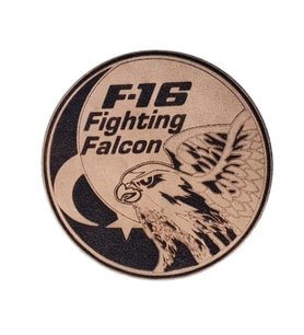 F16 FIGHTING FALCON Deri PEÇ - Arma - Askeri Patch (Krem)