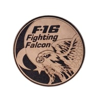 F16 FIGHTING FALCON Deri PEÇ - Arma - Askeri Patch (Krem)