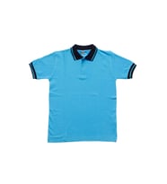 Lacivert Yakalı Turkuaz Kısa Kol Düz Renk 6-17 Yaş Çocuk Okul Lakos Tişört Polo Yaka T-shirt