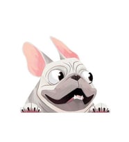 Fransız Bulldog sevimli araba çıkartması 18 CM Model3