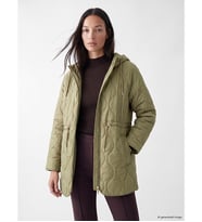 LCW EVERYDAY Haki Kapüşonlu Oversize Kadın Şişme Mont