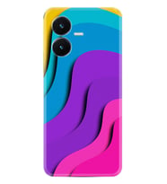 Vivo Y22S Kılıf Silikon Desen Özel Seri Renk Cümbüşü 1631