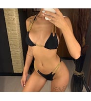 Zincir Aksesuarlı Üçgen Bikini Takım (Siyah)