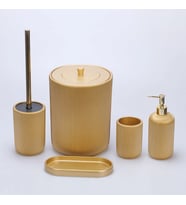 By Selim Lydia Altın 5 Parça Polyester Banyo Seti