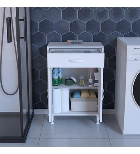 Modilayn Emir 54 x 80 x 32,5 cm Çok Amaçlı Dolap İki Kapaklı Tek Çekmeceli Ofis Dolabı