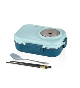 VAGONLİFE 900 ML 3 BÖLMELİ PASLANMAZ ÇELİK LUNCHBOX MAVİ