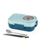VAGONLİFE 900 ML 3 BÖLMELİ PASLANMAZ ÇELİK LUNCHBOX MAVİ