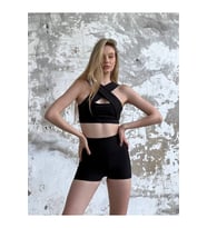 Siyah Mini Spor Şort Tayt