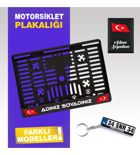 İsme Özel Motorsiklet Plakalığı -ruhsat kabı -anahtarlık hediye