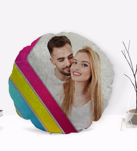 BK Gift Kişiye Özel Fotoğraflı Yuvarlak Dekoratif Kırlent Yastık-2