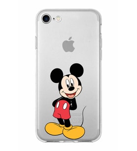 Apple iPhone 8 Uyumlu Kapak Mickey Mouse Tasarımlı Şeffaf Silikon Kılıf