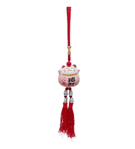 Feng Shui Maneki Neko Şans Kedisi Pembe No.4 (Karışık)