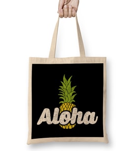 Cute Aloha Pineapple Hawaiian Fruit Theme Bez Çanta Uzun Saplı