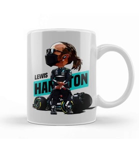 Lewis Hamilton Tooned Hamilton Kupa Bardak Porselen