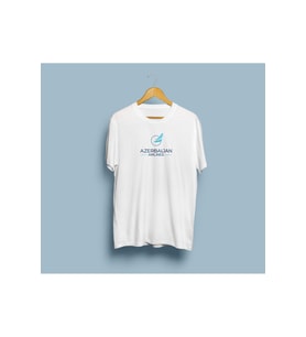 Oversize Azerbaıjan Airlines Baskılı Unisex T-shirt (Beyaz)