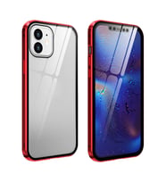 İPhone 12 Mıknatıslı 360 Derece Ön ve Arka Cam Full Korumalı Manyetik Kılıf- - ETC8648-5032 (Gold)