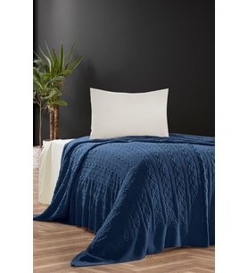 Hera  Triko Yatak Örtüsü Tek Kişilik 180 X 230 Cm (İndigo)