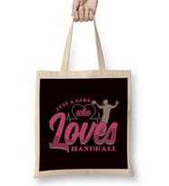 Girl Who Loves Handball Player Handballer Ball Sports Coach Bez Çanta Uzun Saplı