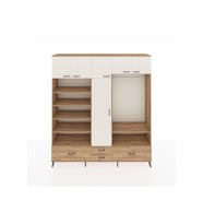 Hyperion Dolap 18 Raflı 4 Çekmeceli Tek Askılı 220x44x243 Çam-Aytaşı/Çam