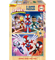 Educa 2x16 Parça Spiday ve Muhteşem Arkadaşları Ahşap Çocuk Puzzle - Erkek Çocuk - 3-4 Yaş