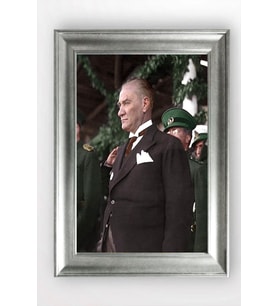 Gümüş Çerçeveli Atatürk Tablo cv1407