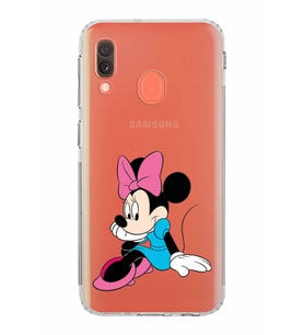 Samsung Galaxy A20e  Kamera Korumalı  Kapak Minnie Mouse Tasarımlı  Şeffaf Kılıf