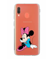 Samsung Galaxy A20e  Kamera Korumalı  Kapak Minnie Mouse Tasarımlı  Şeffaf Kılıf