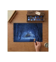 Gece Karlı Orman Manzarası Tasarımı 240 parça Ahşap Puzzle Ahşap Kutuda MP06000