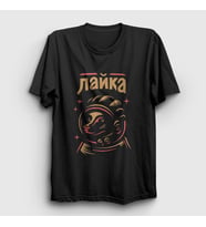 Presmono Unisex Siyah Layka CCCP Sovyetler Birliği T-Shirt 266793tt