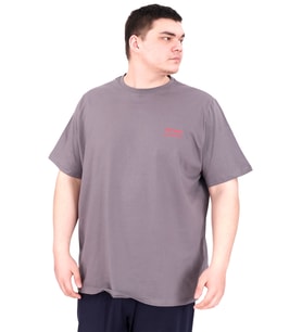 Mode XL Büyük Beden Erkek T-Shirt Bisiklet Yaka FOREVER U25023 Füme