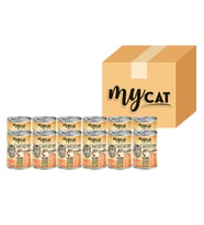 MYCAT SOMON PARÇA ETLİ YETİŞKİN KEDİ KONSERVESİ 12 Lİ (400GR)