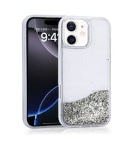 Apple iPhone 11 Uyumlu Kılıf Sıvılı Simli Şeffaf Arka Yüzey Zore Keto Silikon Kapak (Gümüş)