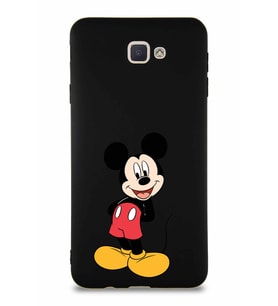 Samsung Galaxy J7 Prime 2 Soft Premier Kapak Mickey Mouse-B Tasarımlı Silikon Kılıf - Siyah (Şeffaf)