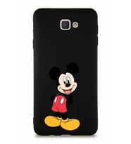 Samsung Galaxy J7 Prime 2 Soft Premier Kapak Mickey Mouse-B Tasarımlı Silikon Kılıf - Siyah (Şeffaf)