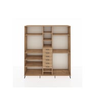 Hyperion Gardrop 10 Raflı 6 Çekmeceli 3 Askılı 220x44x243 Çam-Çam/Çam