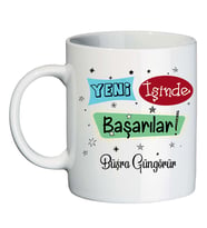 Yeni iş - Ofis Hediyesi İsim Baskılı Kupa Bardak
