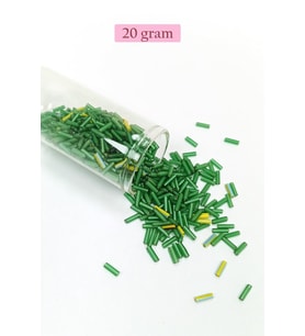 Uzun Boru Kesme Boncuk Çap 2mm Uzunluk 10 mm - 20 Gram - Yeşil - BNC256