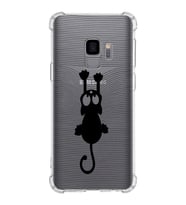 Samsung Galaxy S9  Köşe Korumalı Antişok Kapak  Çizgi Kedi Tasarımlı Şeffaf  Kılıf