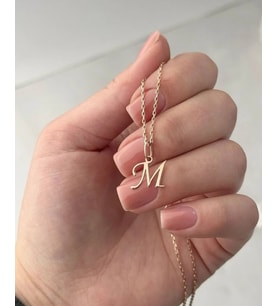 Kişiye Özel Şık Harf Kolye 925K Gümüş (Gold)