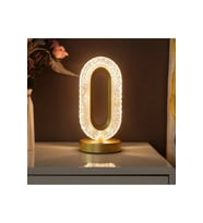 Şarjlı Gül Kristal Elmas Masa Lambası, Dokunmatik, 3 Renk, Romantik, Akrilik LED (Krem)