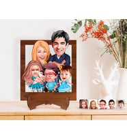 BK Gift Kişiye Özel Aile Karikatürlü Ahşap Standlı 3D Biblo-7 (Beyaz)