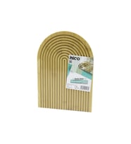 YARIM DAİRE ÇİFT TARAFLI=DÜZ - KANALLI AHŞAP BAMBU SUNUM TEPSİ 22X32CM (5680)
