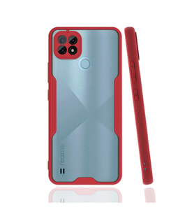 Realme C21 Kılıf Platin Silikon - Kırmızı