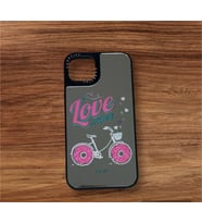 İPHONE 13 Uyumlu  Love Baskılı Aynalı Telefon Kılıfı