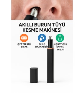 Akıllı Burun Kılı Kesme Makinesi – Su Geçirmez, Çift Taraflı Bıçak, Güçlü Mikro Motor Pilli
