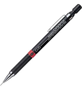 Zebra DRF-0.5 Zebra Drafix Mekanik Kurşun Kalem, Si̇yah-Kırmızı, 0.5 mm