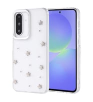 Coverzone Samsung Galaxy A35 ile uyumlu K?l?f Airbag K�?eli 2mm Kamera �?k?nt? Korumal? Simli ?effaf Bask?l? Z-Kutup Kapak Y?ld?z