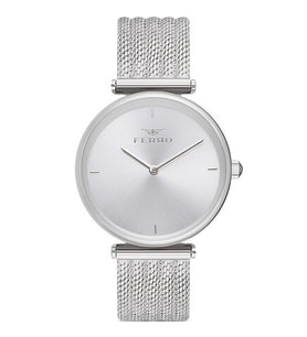 Ferro F11010C-1041-A Quartz Hasır Gri Mineral 3 ATM 34 mm Kadın Kol Saati
