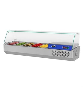 CSA Karacasan (304 Çelik) 120 cm  4 Adet 1/3 Gastronorm Küvetli Set Üstü Teşhir Buzdolabı